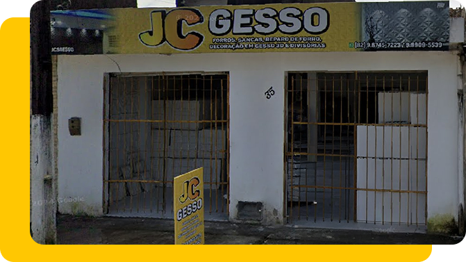 Frente da loja JC Gesso